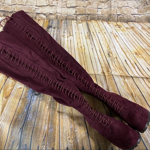 Shoe Dazzle Remi Corset Thigh High Boots - Picture 4 of 7